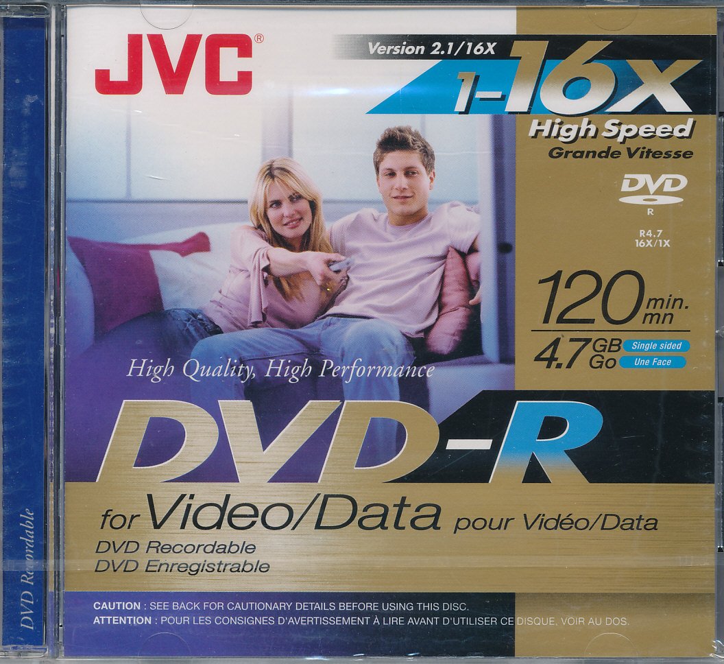 JVC Home VDR47GU 4.7 GB Blank DVD-R Media for Data and Video book cover