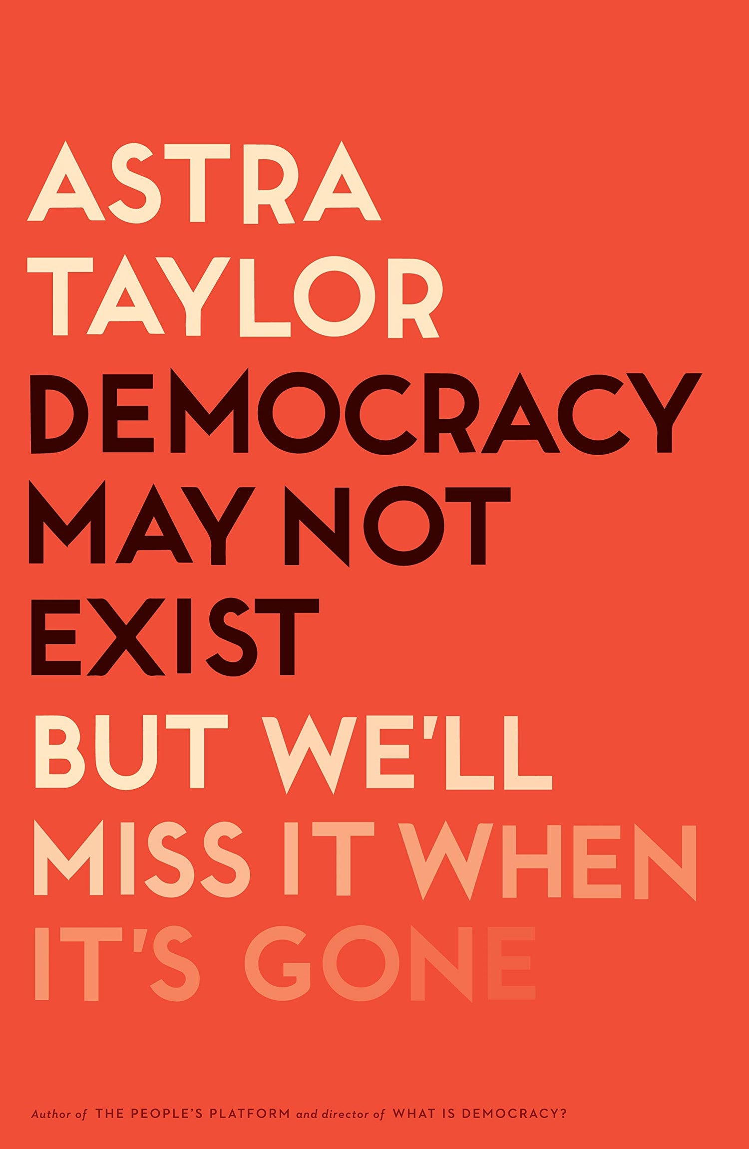 Democracy May Not Exist, But We'll Miss It When It's Gone book cover
