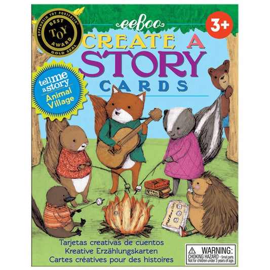 eeBoo: Animal Village Create A Story Pre-Literacy Cards, 36 Cards Included in The Set, Encourages Imagination, Creativity and Story-Telling, for Ages 3 and up