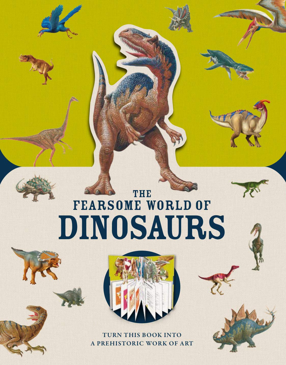 Paperscapes: The Fearsome World of Dinosaurs: Turn This Book Into a Prehistoric Work of Art book cover
