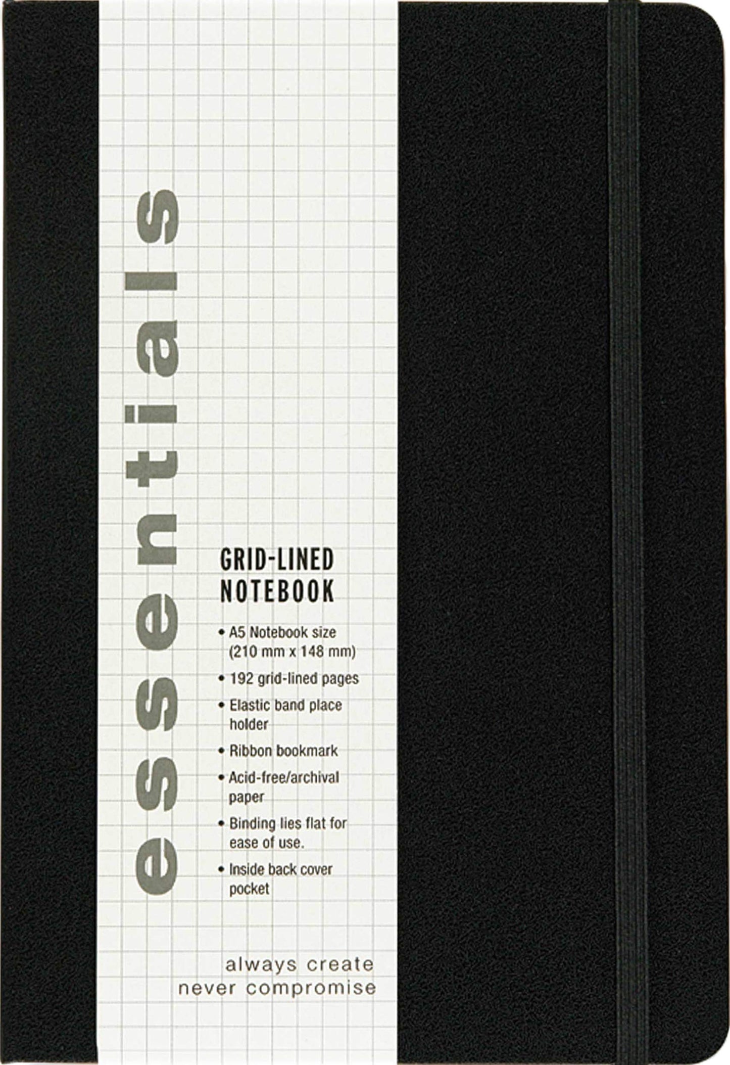 Essentials Grid-lined Notebook, Large, A5 Size (Journal, Diary)