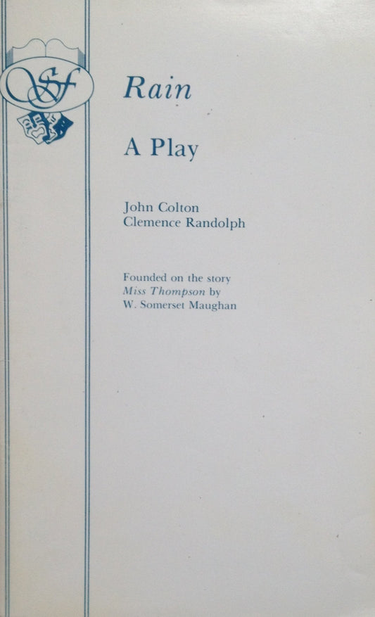 Rain a Play In Three Acts (Acting Edition) book cover