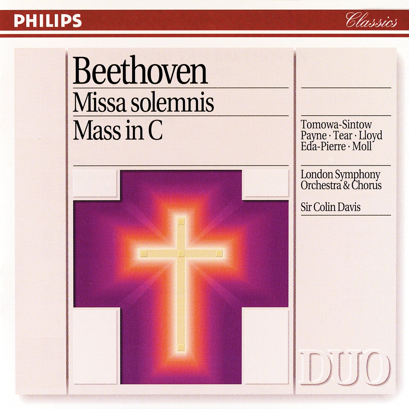 Beethoven Missa Solemnis / Mass In C. (Patricia Payne Robert Tear Et Al. London Symphony Orche book cover