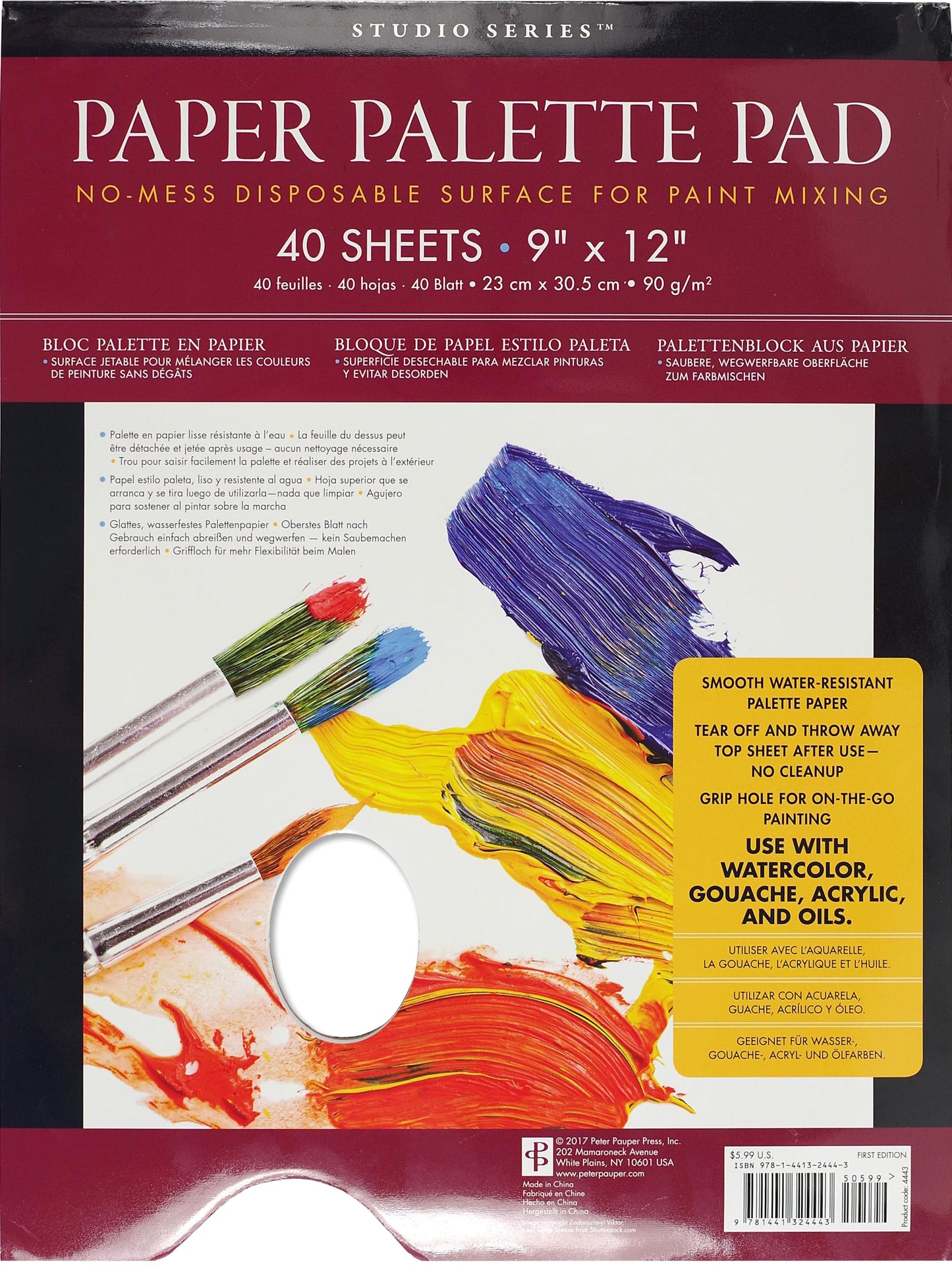 Studio Series Paper Palette Pad (40 sheets) (English, French, German and Spanish Edition)