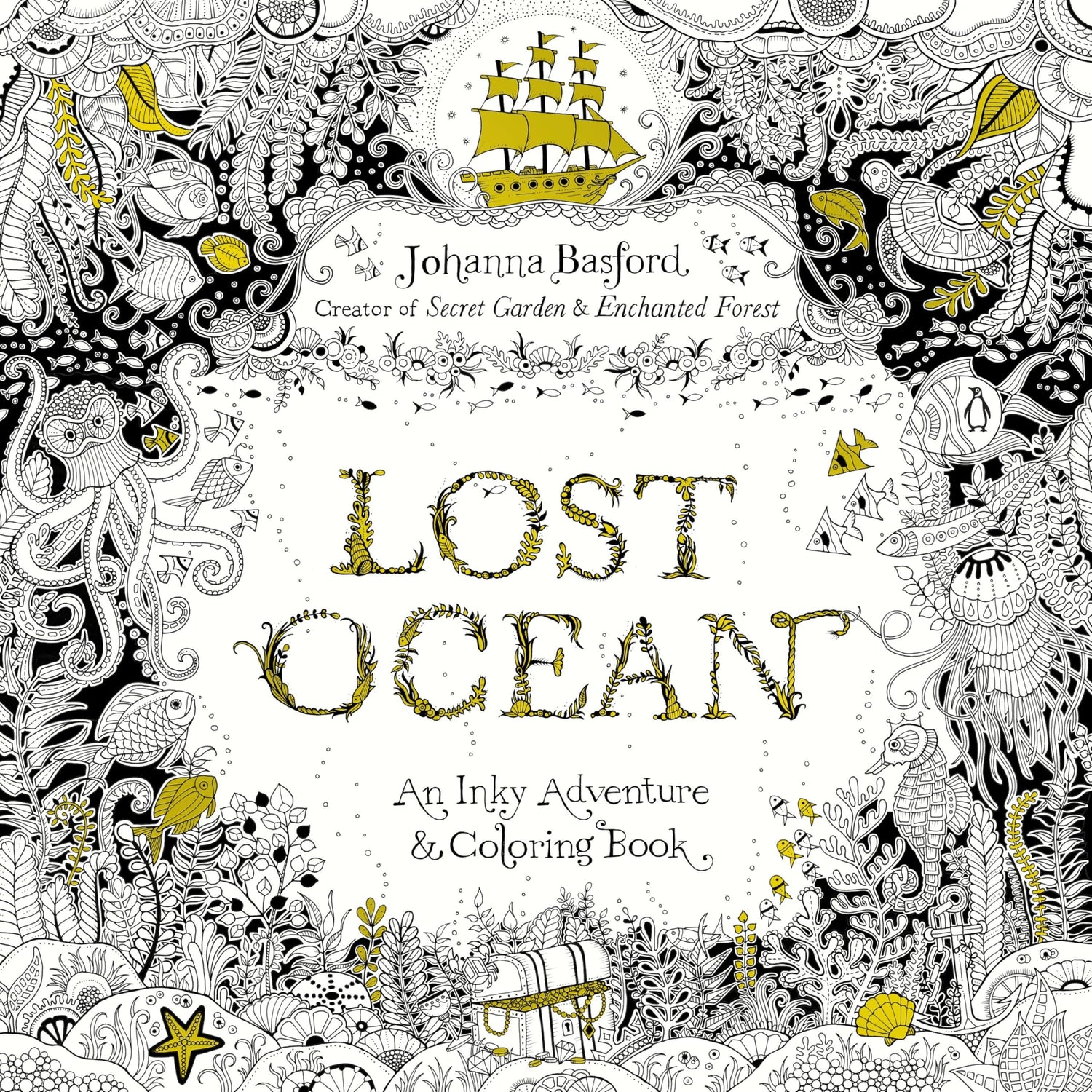 Lost Ocean: An Inky Adventure and Coloring Book for Adults book cover